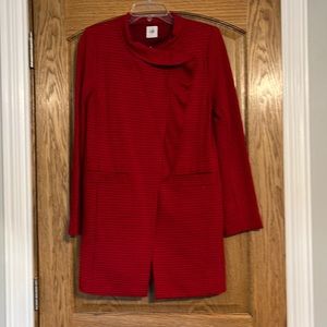 Cabi red checked dress coat